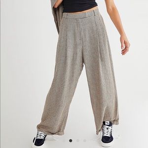 Free People Lyla Menswear Plaid Trouser (like new!)